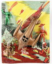 Space Toys - Production Rex-Jouets (France) Figurines Plastiques - Captain Video Spacemen & Space Ship Rocket (type Rex Mars)