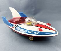 Space Toys - The Milky Way Boat MF-215 (Pushback Tin Toy) - China 1970\'s