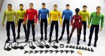 Star Trek The Original Series - Art Asylum - Set de 9 figurines : Kirk, Spock, Uhura, McCoy, Scotty, Sulu, Chekov, Pike (loose)