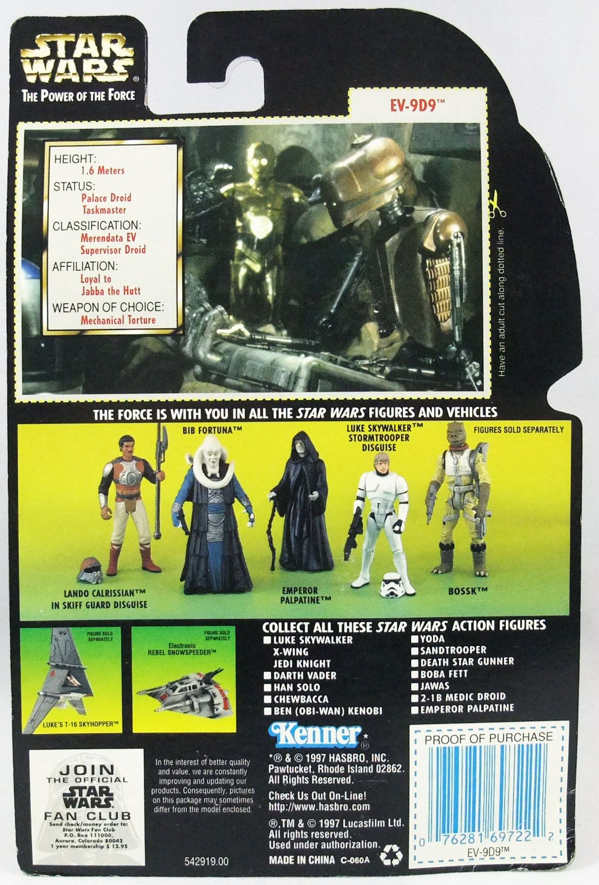 Star Wars (The Power of the Force) - Kenner - EV-9D9 with Datapad