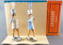 Starlux - Circus - 69 Series - Cheersleaders Major Drum (White) & Bugler (Light Blue) Mint in Box