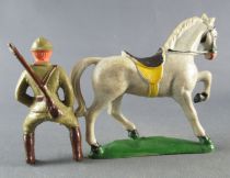 Starlux - French Cavalry - Series 53 - French Rifle on back (khaki) grey trotting horse (réf 408)