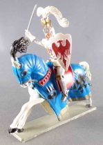 Starlux - Middle-age - 63 Series - ref 6204 (hg) - Mounted Ivanhoe white galloping horse with blue jousting robe