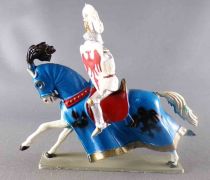 Starlux - Middle-age - 63 Series - ref 6204 (hg) - Mounted Ivanhoe white galloping horse with blue jousting robe