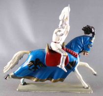 Starlux - Middle-age - 63 Series - ref 6204 (hg) - Mounted Ivanhoe white galloping horse with blue jousting robe