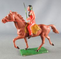 Starlux - Sioux Regular Series 1965 - Mounted Spear in hand (orange) brown trotting horse (ref 438)