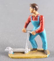 Starlux 35mm (1/50°) - Cars station - Mechanic with Elevator (Blue & Red) (ref 1022)