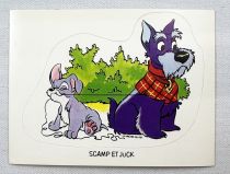 The Lady and The Tramp - La Vache qui Rit Promotional Sticker - Scamp et Juck