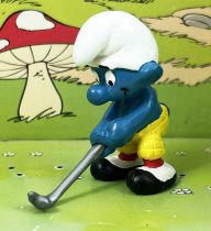 The Smurfs - Schleich - 20055 Golfer Smurf (grey club & ball)