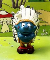 The Smurfs - Schleich - 20144 Indian Chief Smurf (W. Berrie Co.)