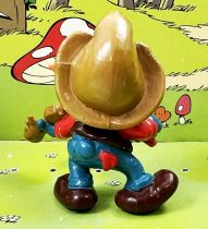 The Smurfs - Schleich - 20159 Cowboy Smurf player of violin (ochre hat & orange bow)