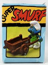 The Smurfs - Schleich - 40206 Smurf Gardener with Wheelbarrow (USA Box)