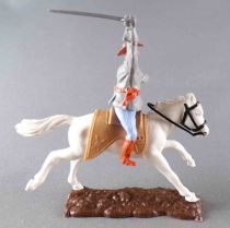 Timpo - Confederate 2nd séries (2 pieces head) - Mounted Right Arm Brandishing Saber White Galloping Horse