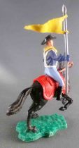 Timpo - Us cavalery (Federate) 1st séries - Mounted Standard Bearer Black Rearing Uping Horse Green Base