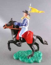 Timpo - Us cavalery (Federate) 1st séries - Mounted Standard Bearer Black Rearing Uping Horse Green Base