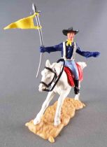 Timpo - Us cavalery (Federate) 1st séries - Mounted Standard Bearer White galloping (Long) Horse Sand Base