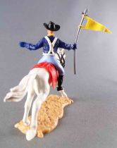 Timpo - Us cavalery (Federate) 1st séries - Mounted Standard Bearer White galloping (Long) Horse Sand Base