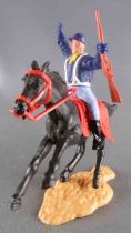 Timpo - Us cavalery (Federate) 2sd séries (2 pieces head) - Footed hit by Arrow (broken) (winchester) Black Galloping Horse