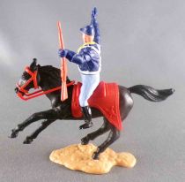 Timpo - Us cavalery (Federate) 2sd séries (2 pieces head) - Footed hit by Arrow (broken) (winchester) Black Galloping Horse