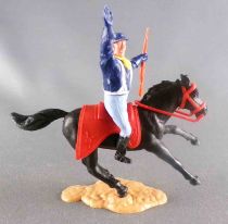 Timpo - Us cavalery (Federate) 2sd séries (2 pieces head) - Footed hit by Arrow (broken) (winchester) Black Galloping Horse