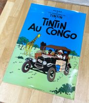 Tintin  - Poster Plastifié de la couverture de Tintin Au Kongo