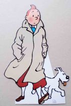 Tintin - Cardboard Stand-Up Display Hergé Moulinsart - Tintin with Snowy Haddock Calculus Thomson & Thompson