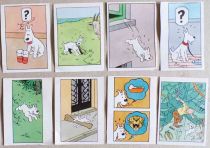 Tintin - Complete set of 64 Honey Bubble Gum Chromos - Snowy Competition