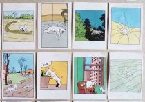 Tintin - Complete set of 64 Honey Bubble Gum Chromos - Snowy Competition