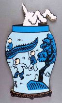 Tintin - Silhouette Bois Trousselier - Vase Le Lotus Bleu