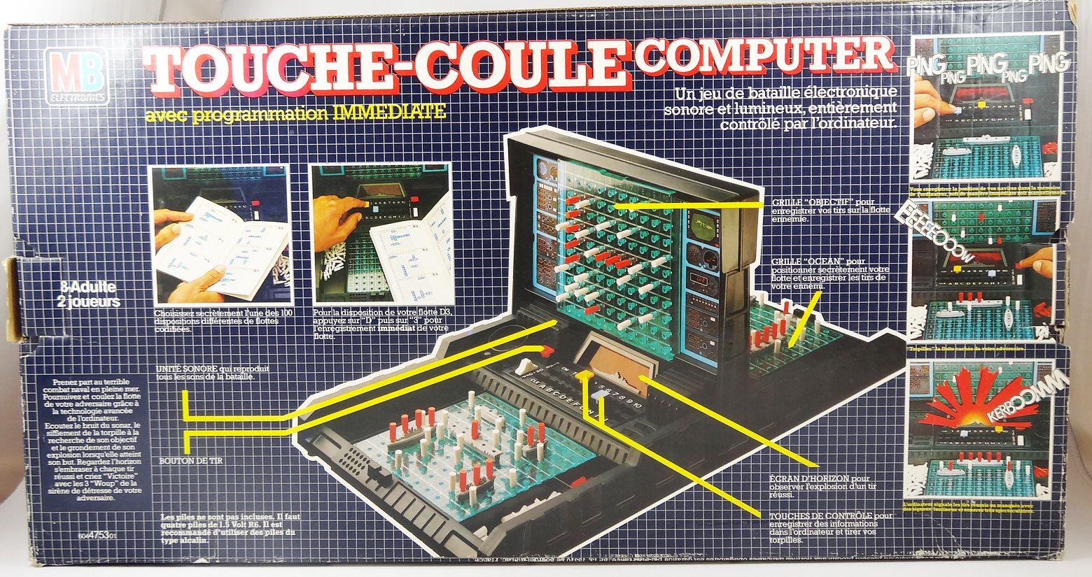 Touché-coulé Computer - jeu MB 1983 - jouets rétro jeux de société  figurines et objets vintage