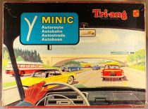 Tri-Ang Minic Autoroute France 1530 - Coffret Route & Passage à Niveau Mercedes Rolls Royce