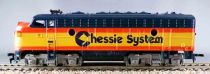 Tyco 224-03 Ho Usa Diesel Locomotive F9 Chessie System #4015 Lightning Near Mint in Box