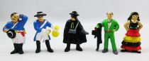 Zorro - Set complet de 6 figurines type Kinder : Bernardo, Garcia, Monasterio, Elena, Zorro